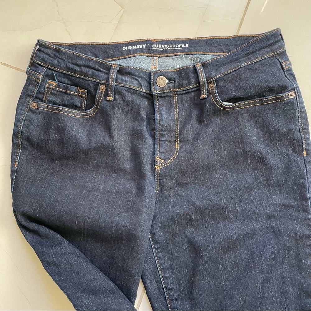 Old Navy Curvy Mid-Rise Dark Rinse Skinny Jean